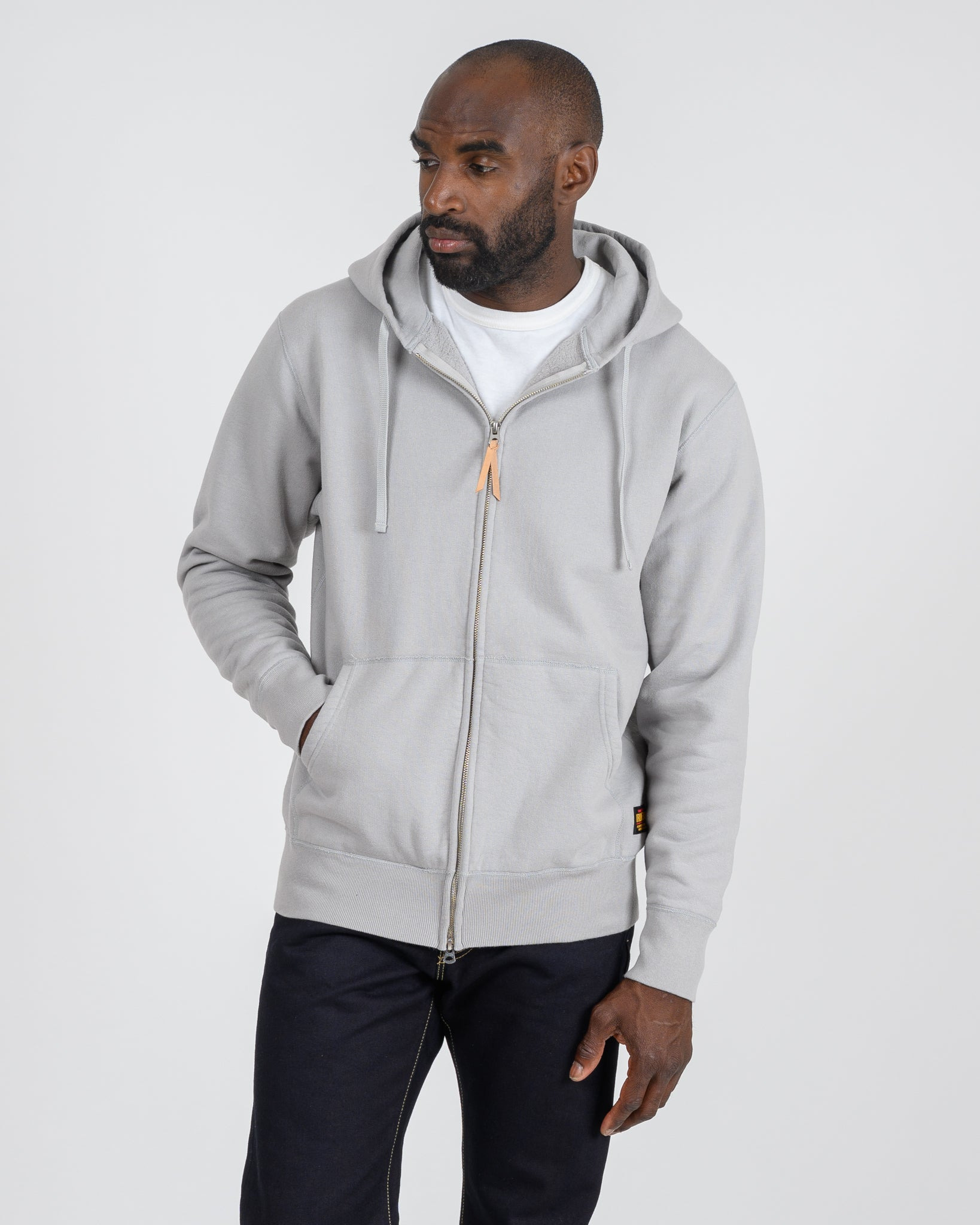 IHSW-10-GRY 14oz Ultra Heavyweight Loopwheel Cotton Zip Up Hoodie - Grey - 2