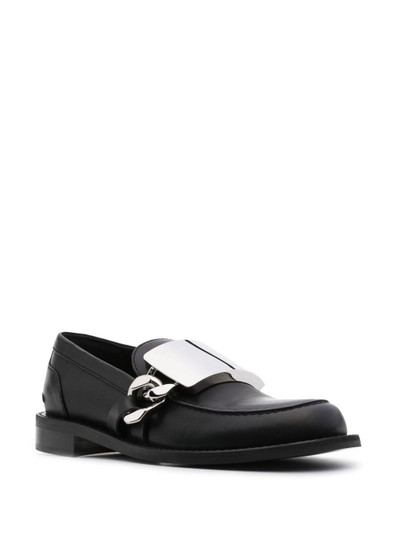 JW Anderson logo-engraved leather loafers outlook