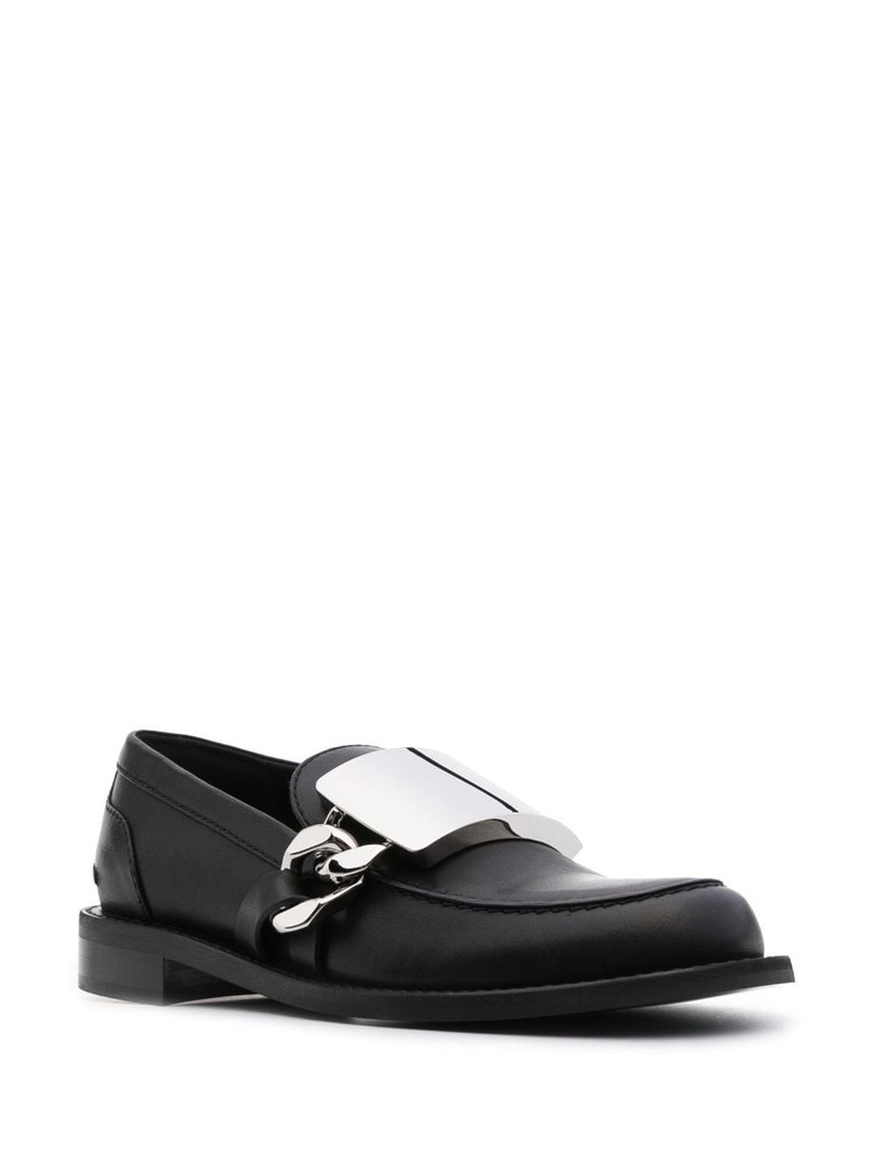JW Anderson logo-engraved leather loafers outlook