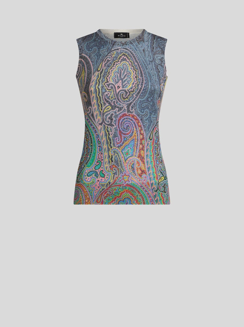 PAISLEY SILK AND CASHMERE TOP 1