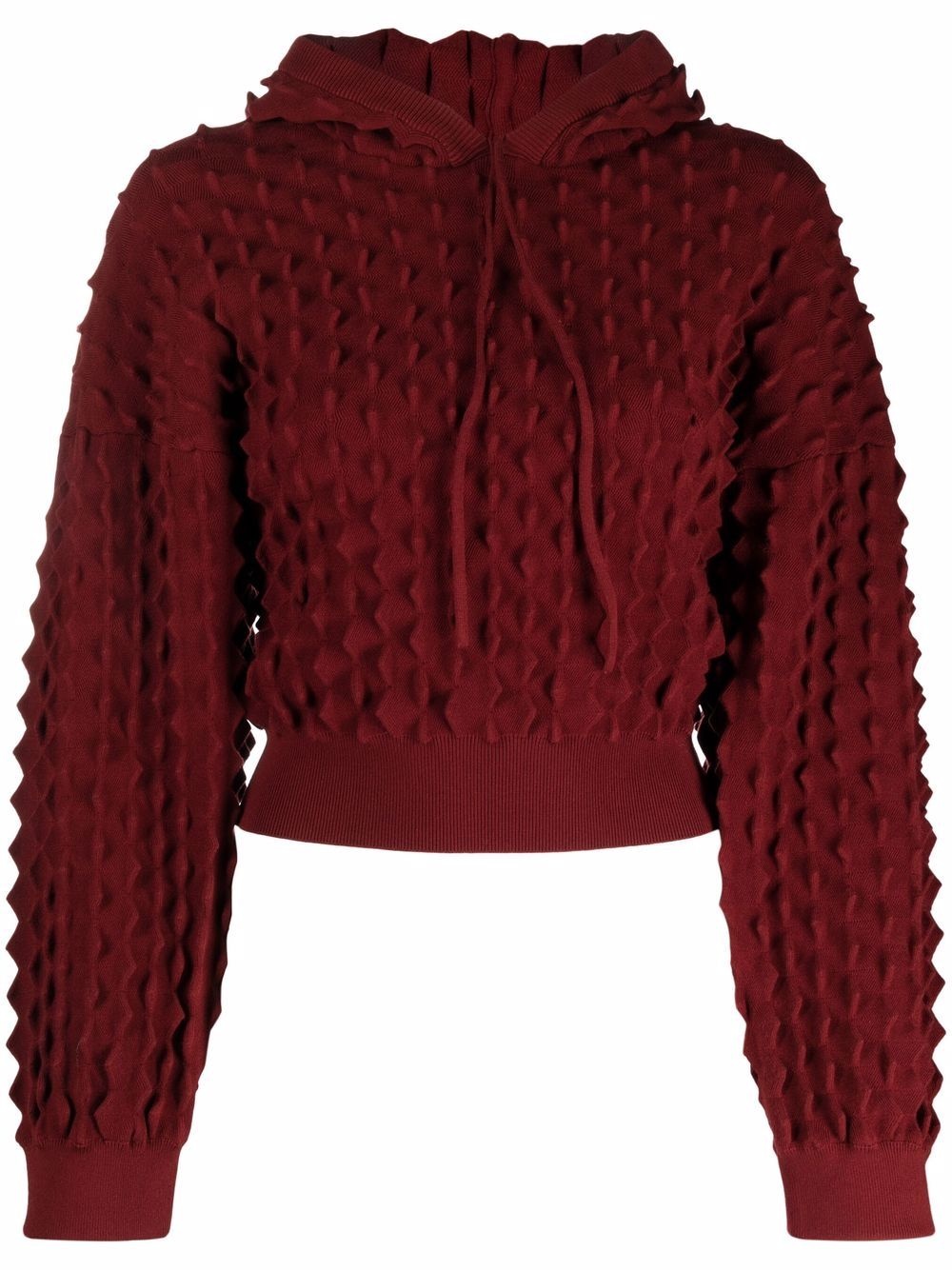 knitted drawstring hoodie - 1
