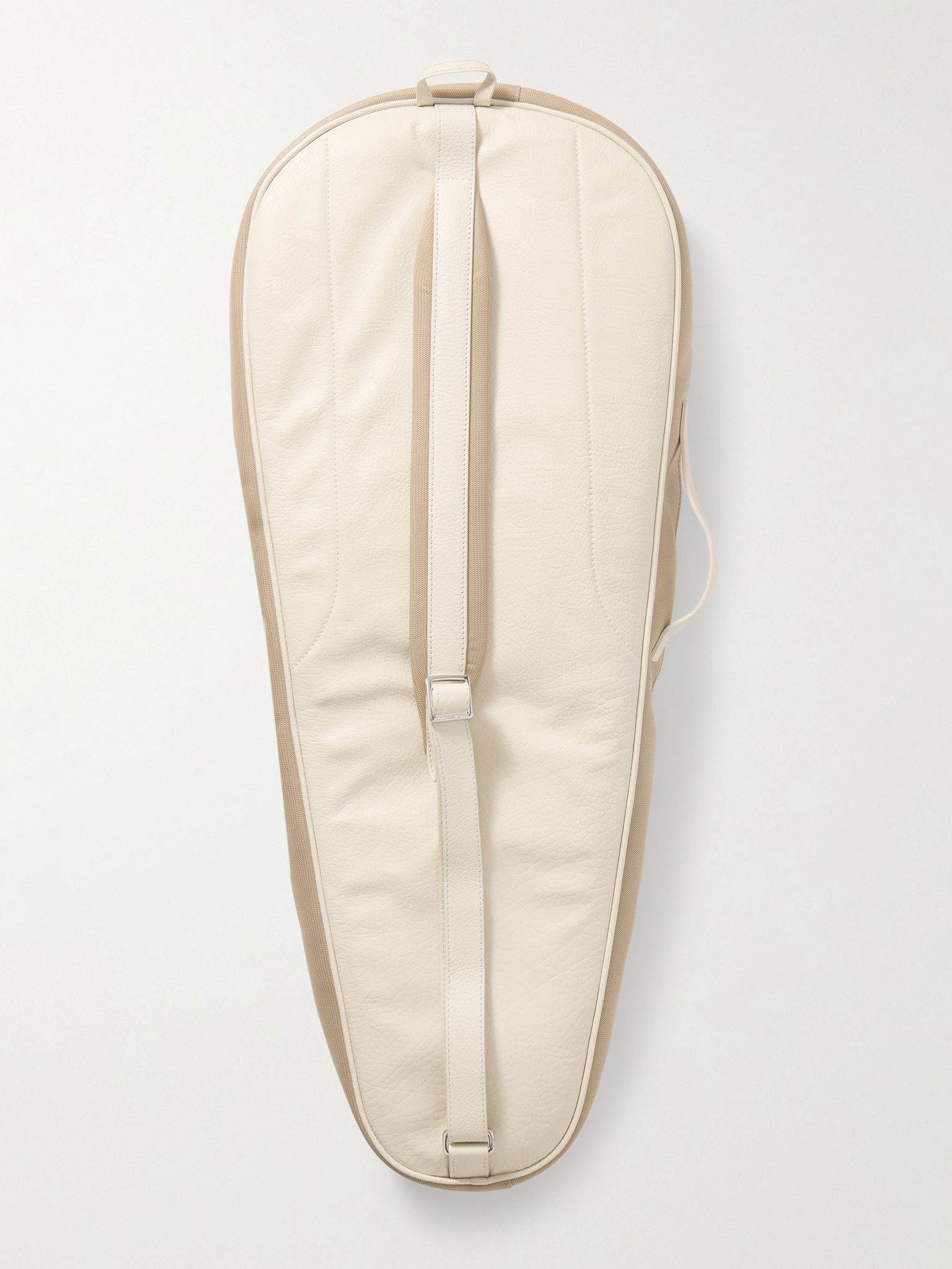 Leather and mesh tennis racket bag Ivory - 3