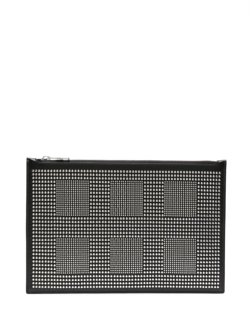 studed leather clutch bag 1