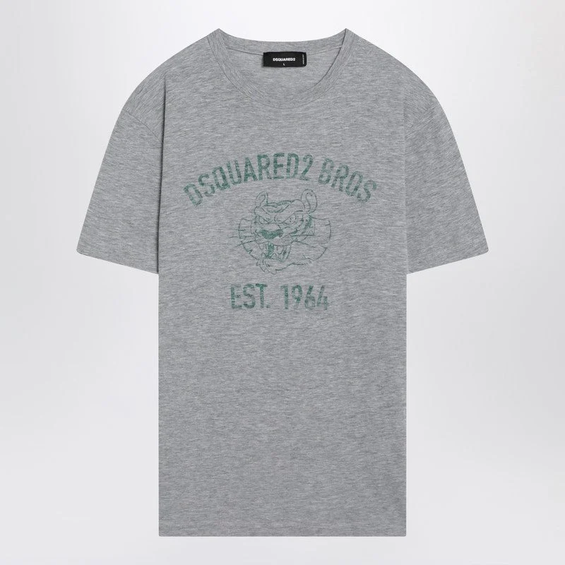 Dsquared2 Grey Melange T-Shirt With Logo Print Men - 1