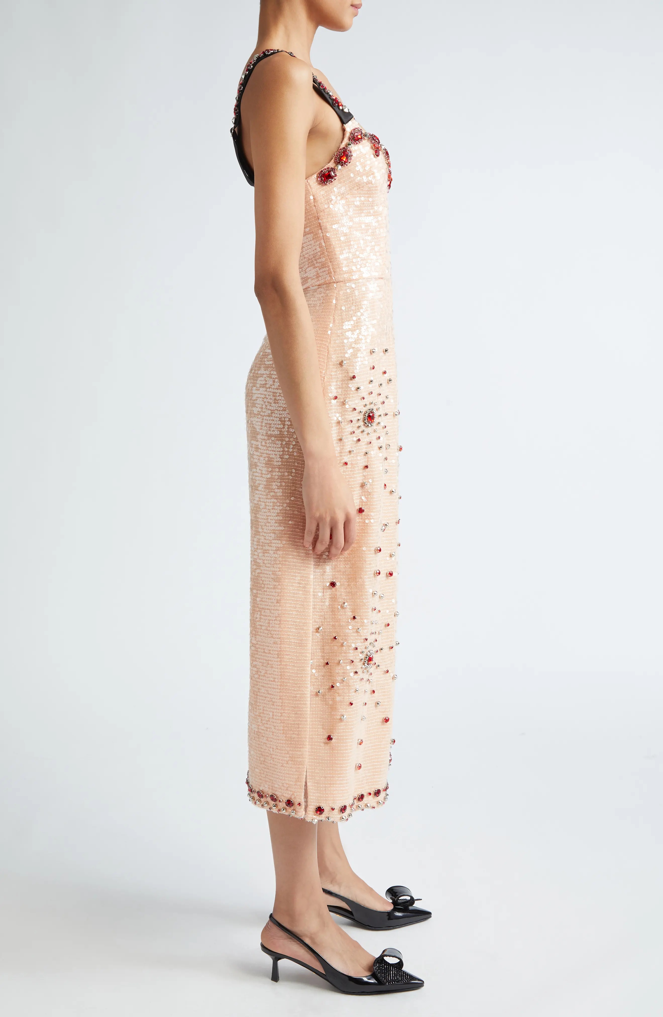 Sequin & Crystal Midi Cocktail Dress - 3