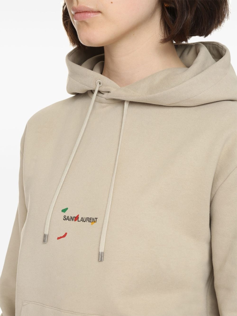 logo-print long-sleeved hoodie - 4