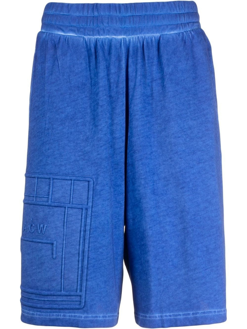 debossed-logo elasticated-waist Bermuda shorts 1