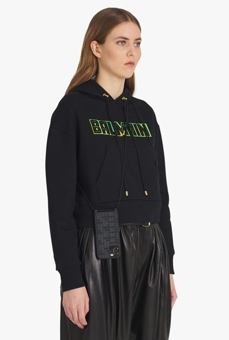 Black embossed leather cell phone case 7