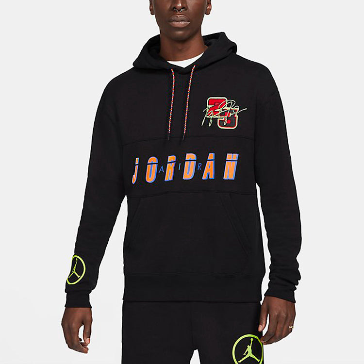Air Jordan Logo Print Basketball Hoodies 'Black' CV2744-010 - 3