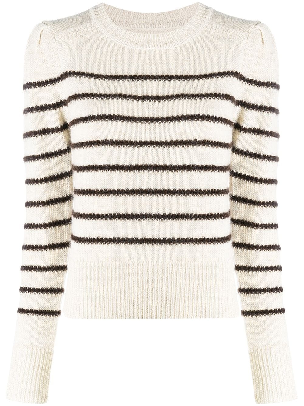 striped crew neck jumper - 1