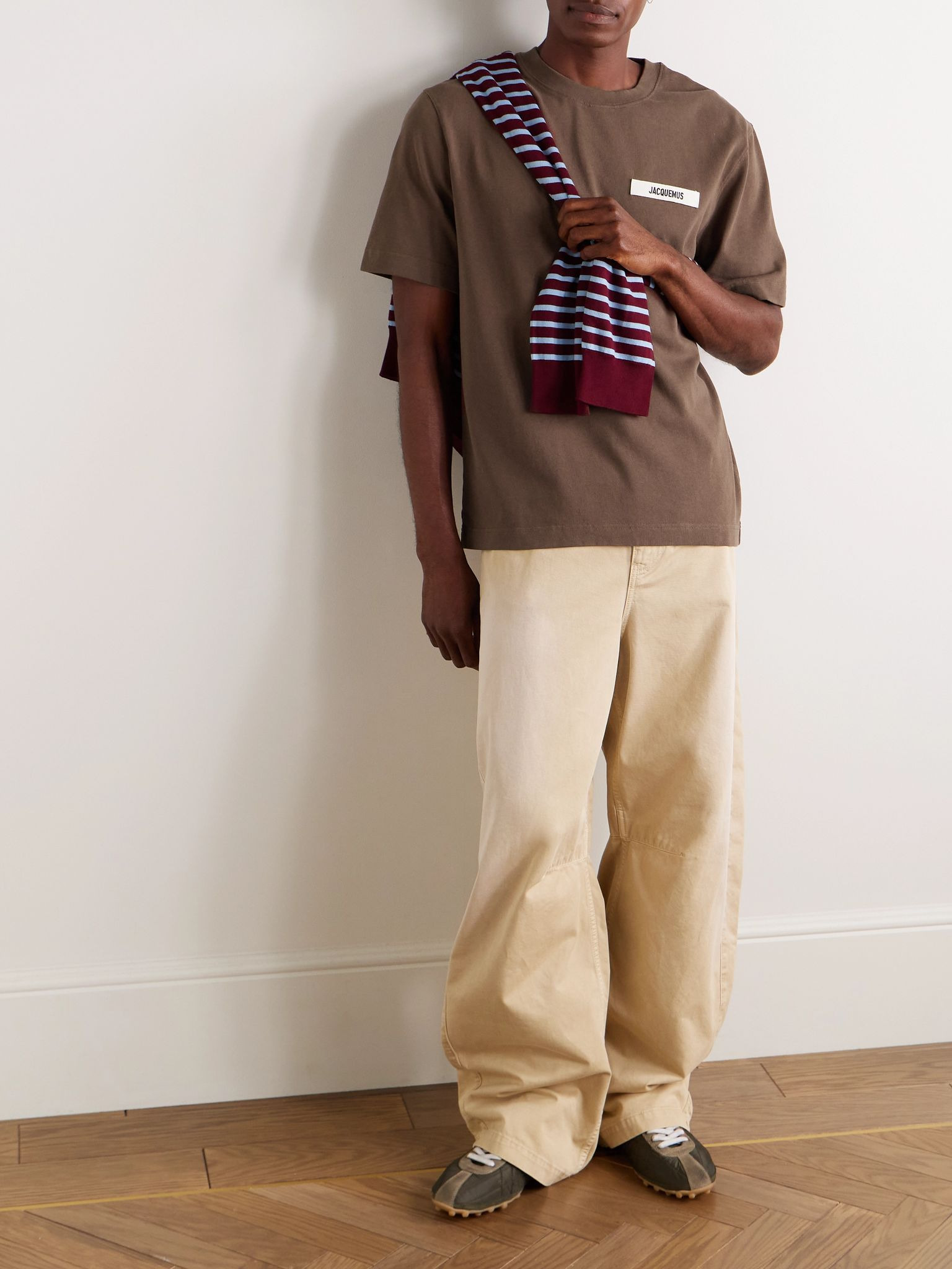 Logo-Appliquéd Cotton-Jersey T-Shirt Chocolate - 2