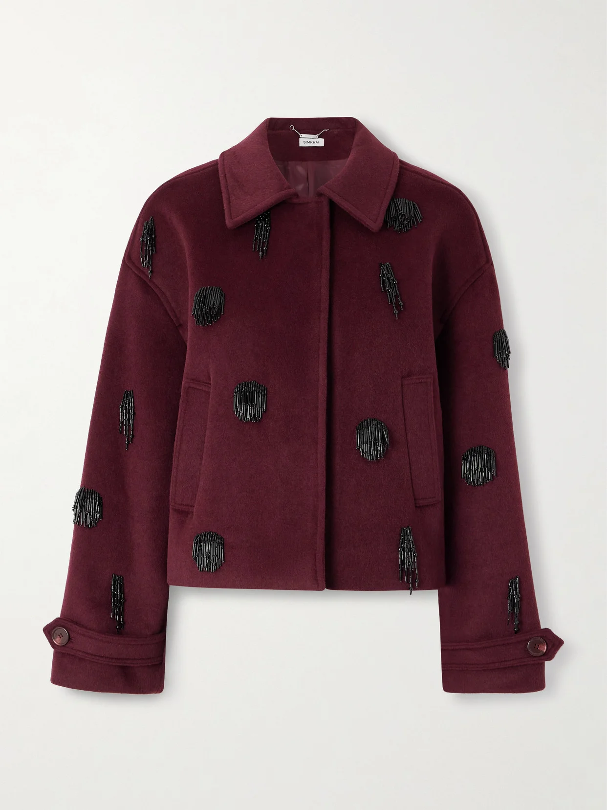 Katya Bead-embellished Wool-blend Jacket - 1