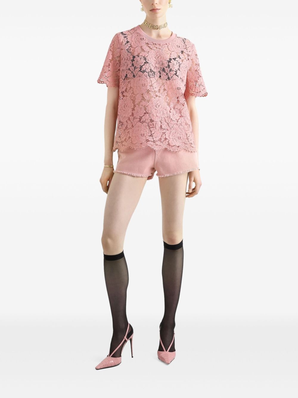 floral lace top - 2