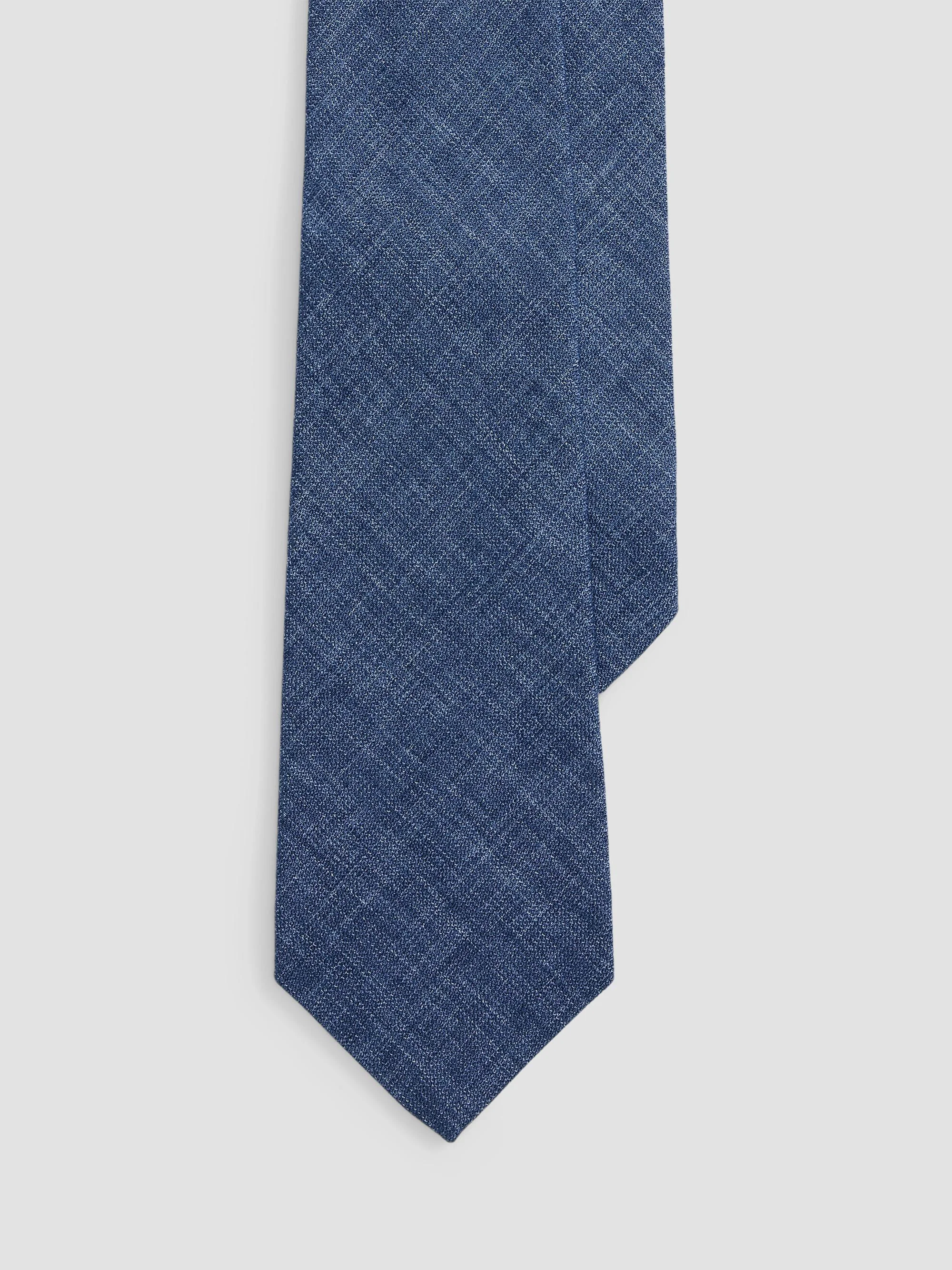 Men's Delave Chambray Linen-Blend Tie - Steel Blue - 1
