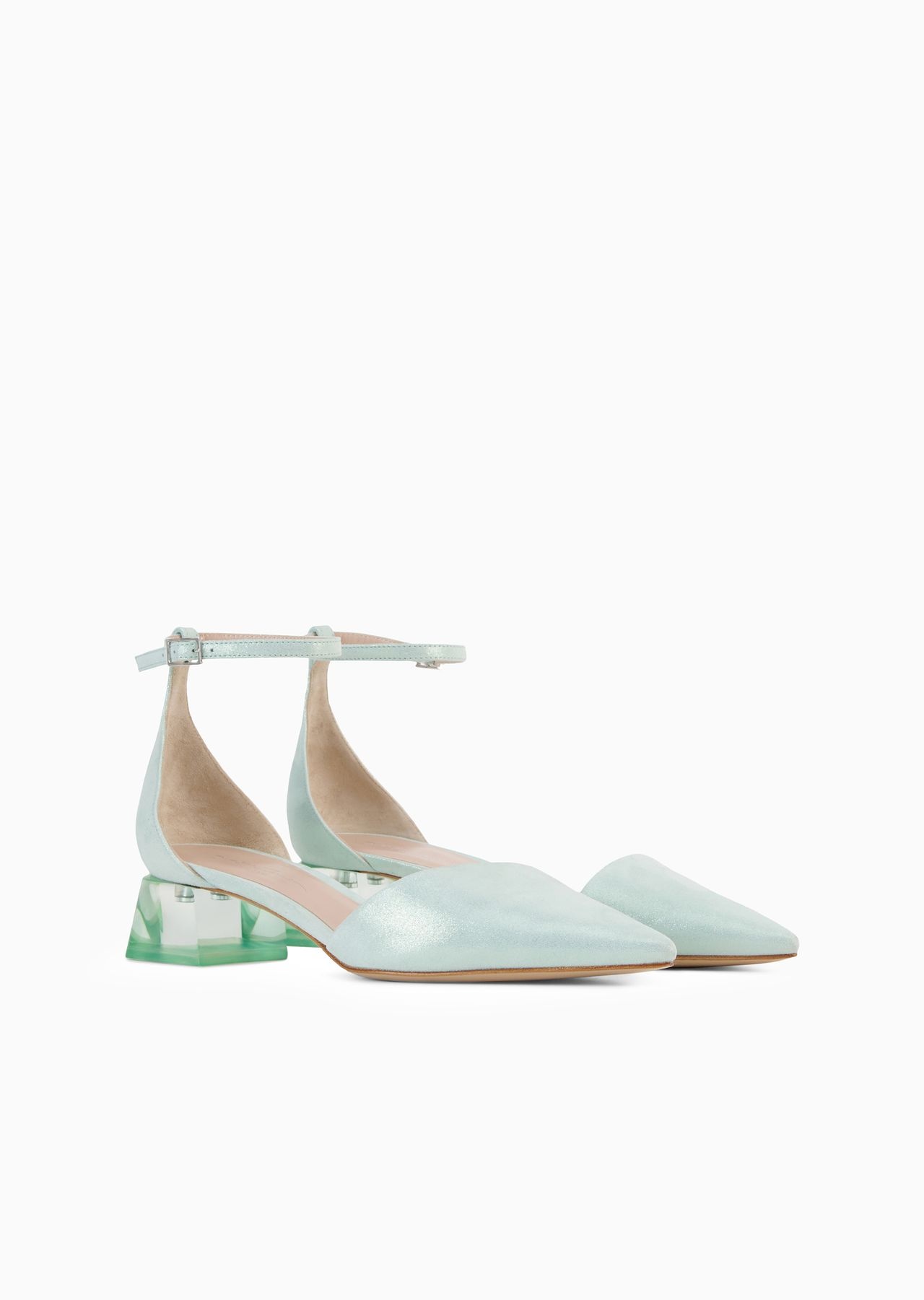 Laminated suede d'Orsay court shoes - 2