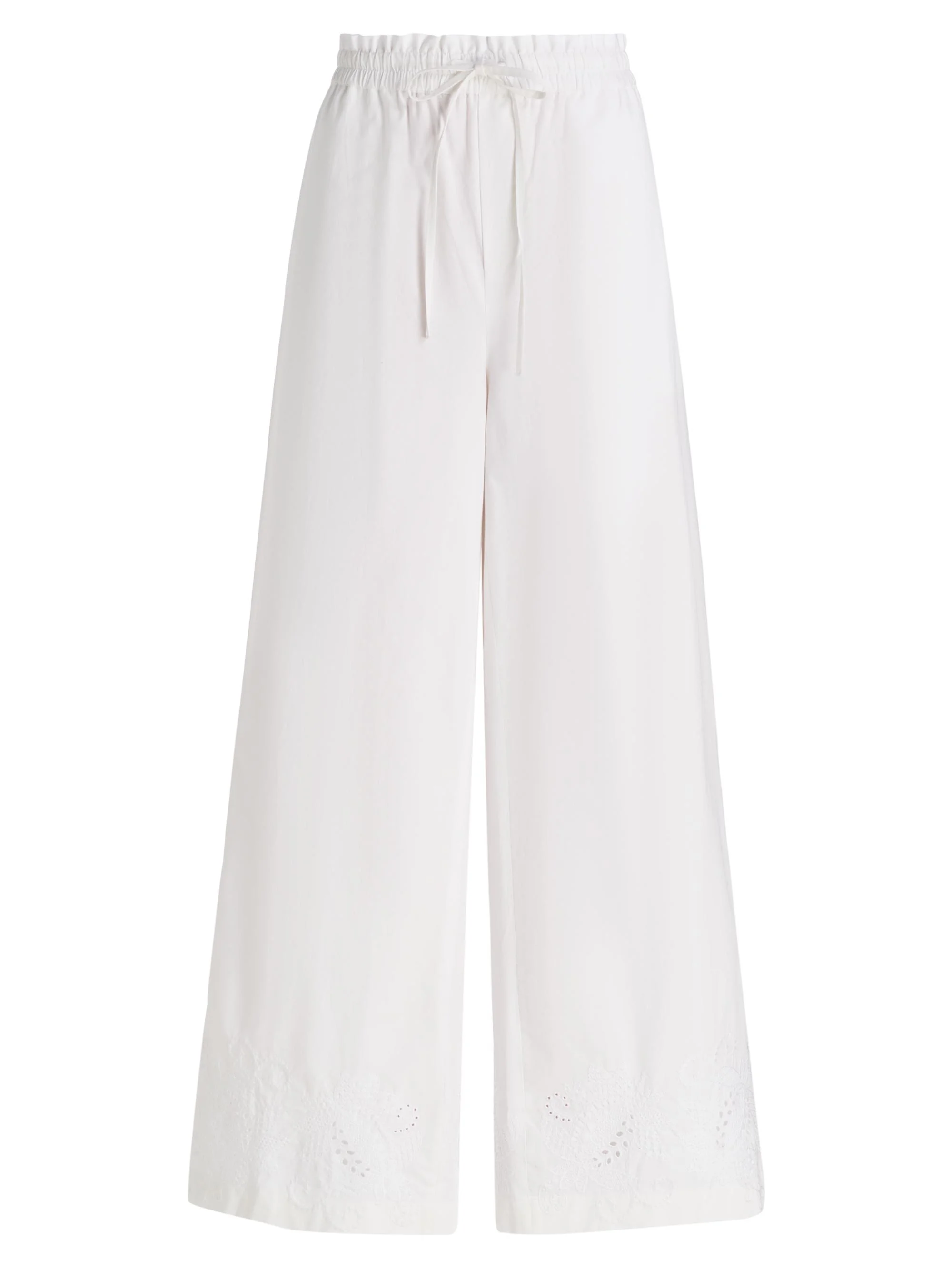 Women's Marin Eyelet-Embroidered Cotton Pants - White - 1