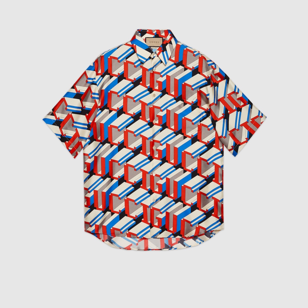 Gucci pixel print silk shirt - 1
