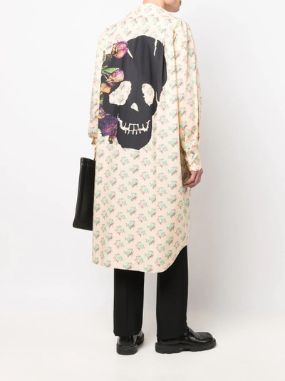 Comme des Garçons Homme Plus floral skull-print longline shirt outlook