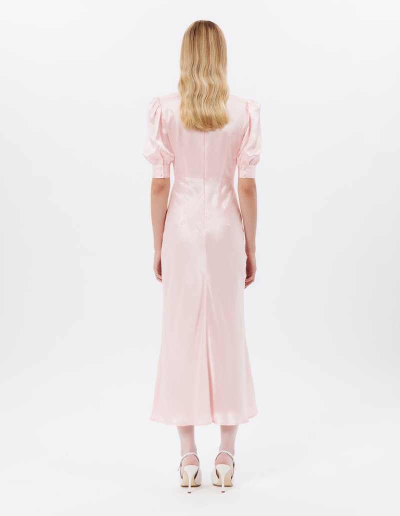 SILK SATIN DRESS WITH COLLAR AND BUTTONS 5