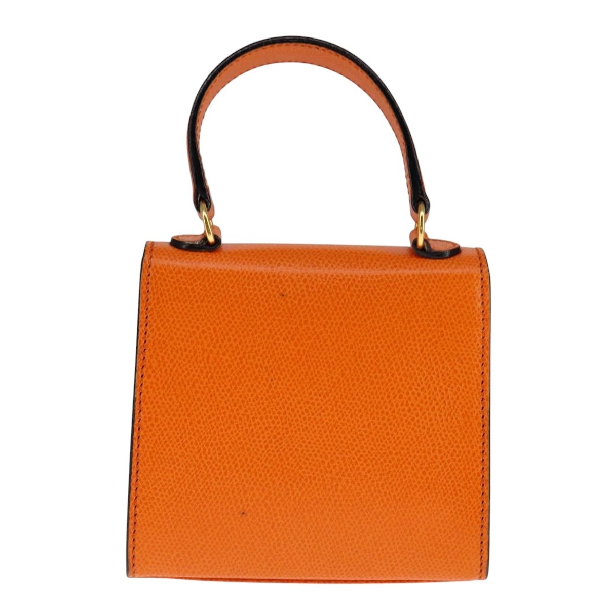 CELINE Hand Bag Leather Orange Gold - 3