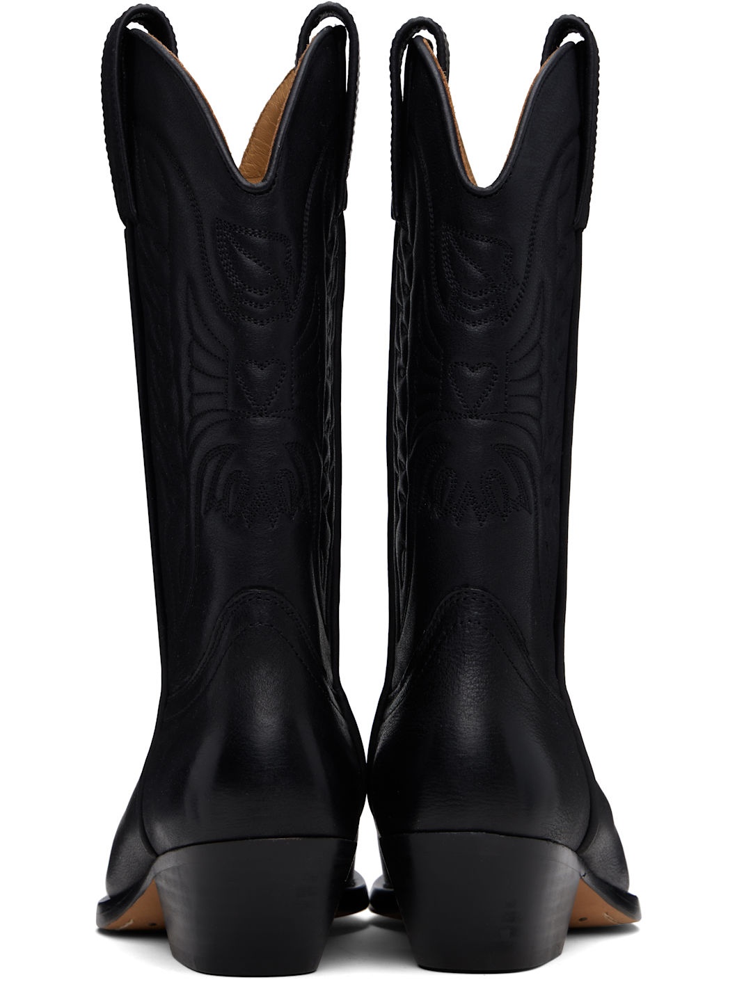 Black Embroidered Cowboy Boots - 2