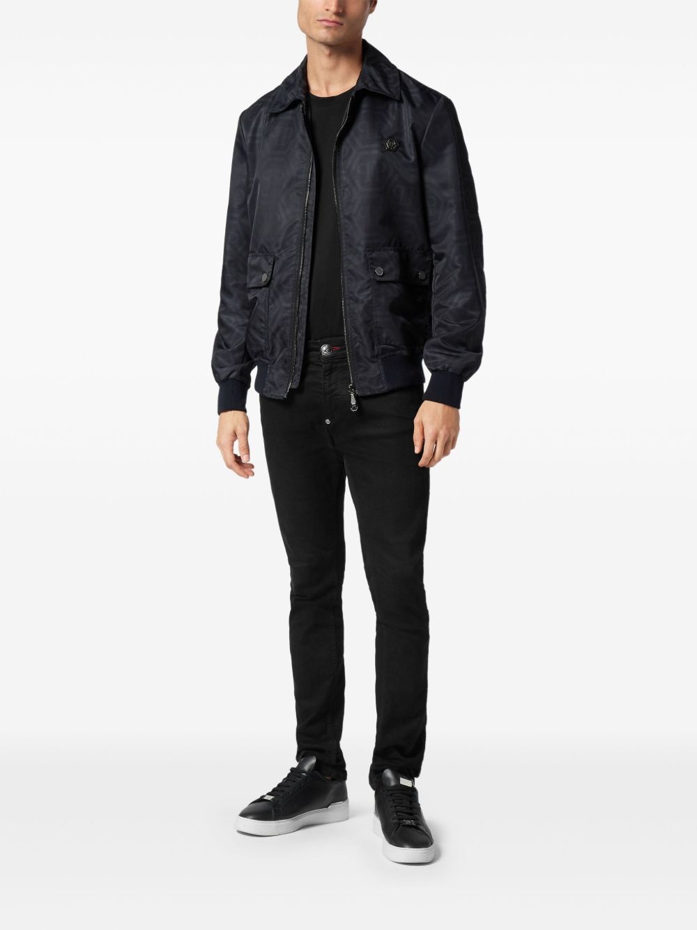 monogram-jacquard bomber jacket - 2