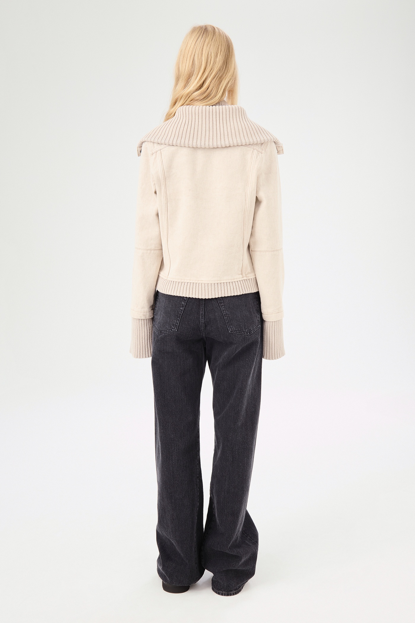 Knitted Lasso Jacket Ghost Attic Wash Denim - 5