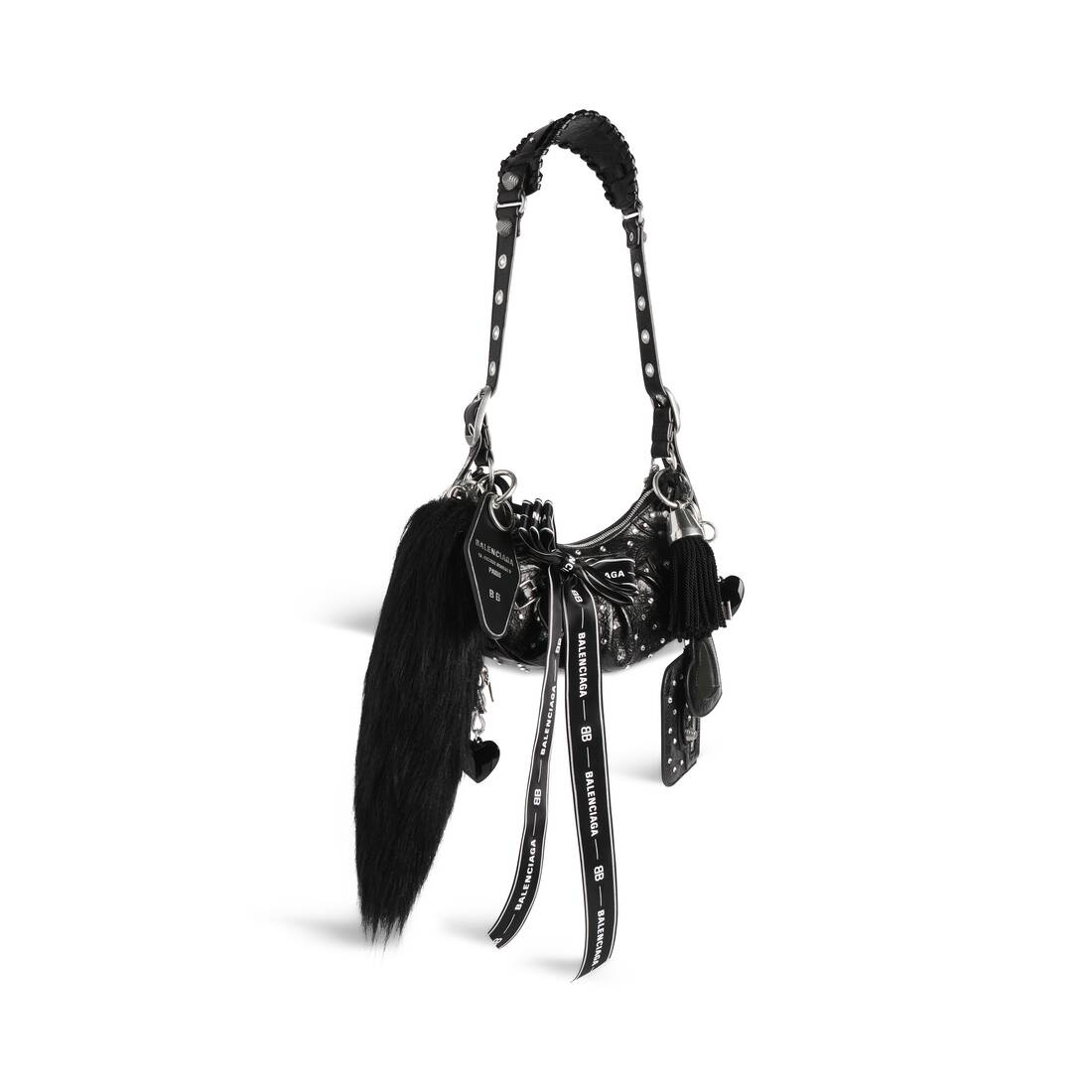 Women's Le Cagole Collector Xs Shoulder Bag With Rhinestones in Black - 4
