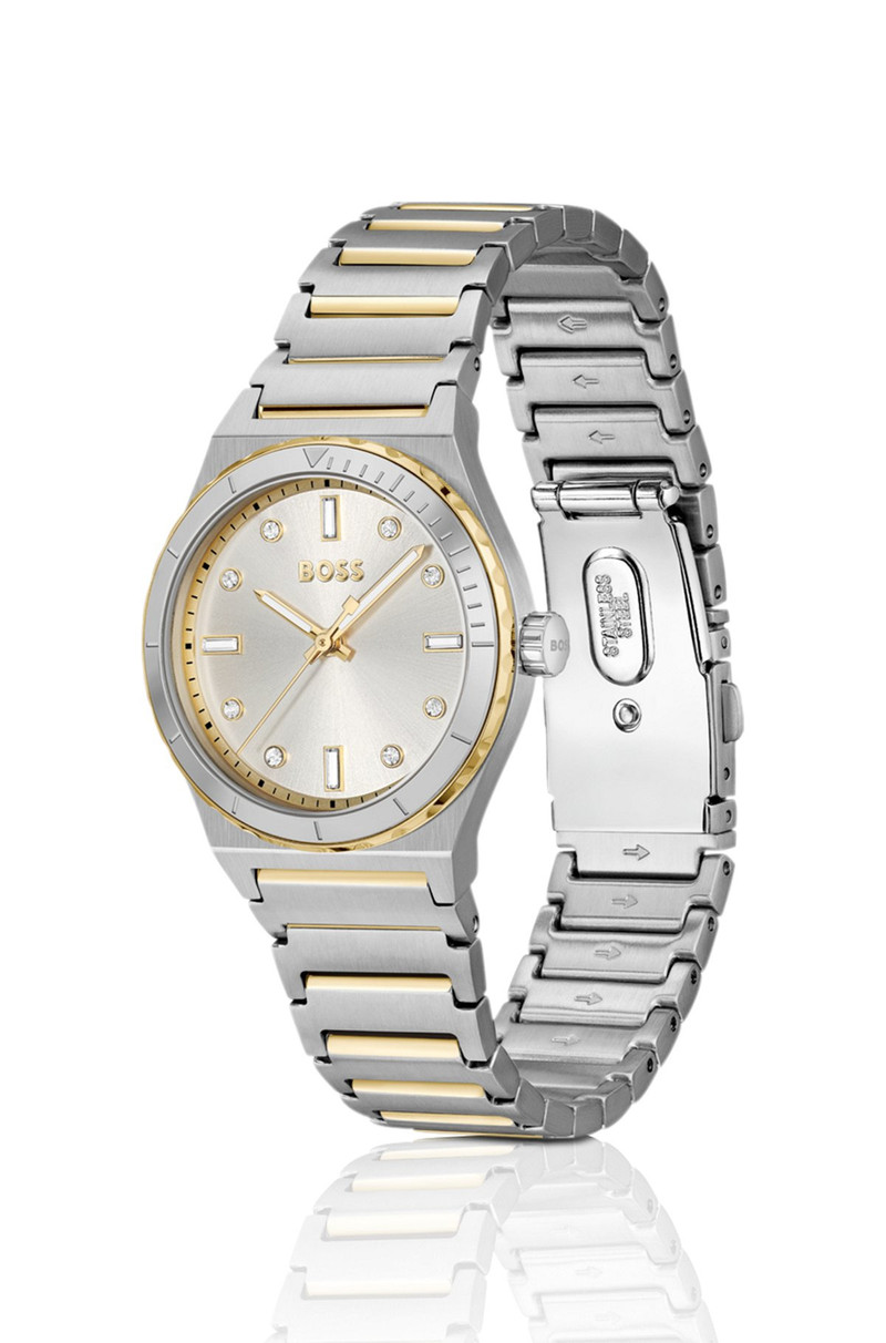 BOSS TWO-TONE WATCH WITH SILVER-WHITE DIAL outlook