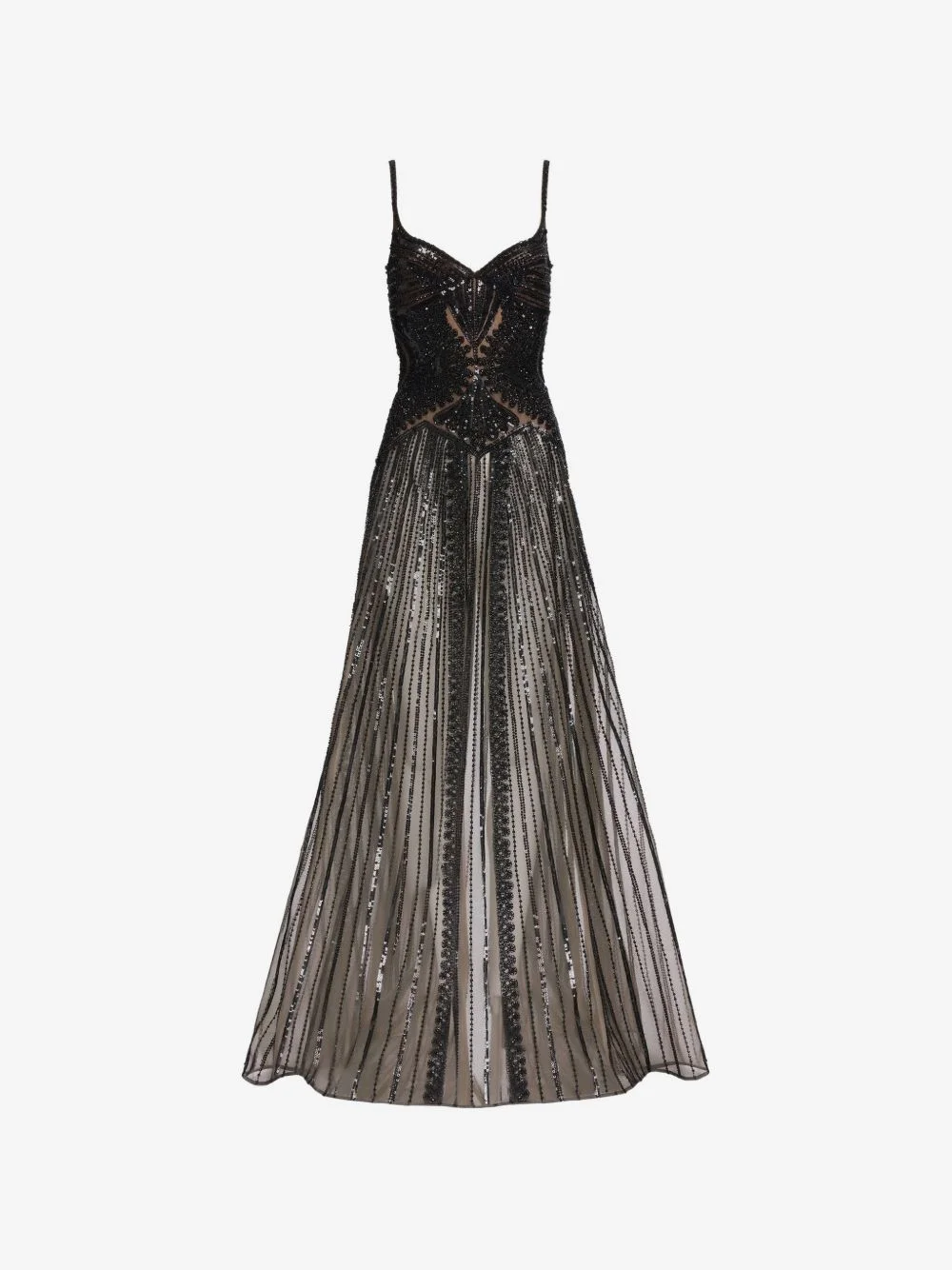 bead-embroidered sequin-embellished dress - 1