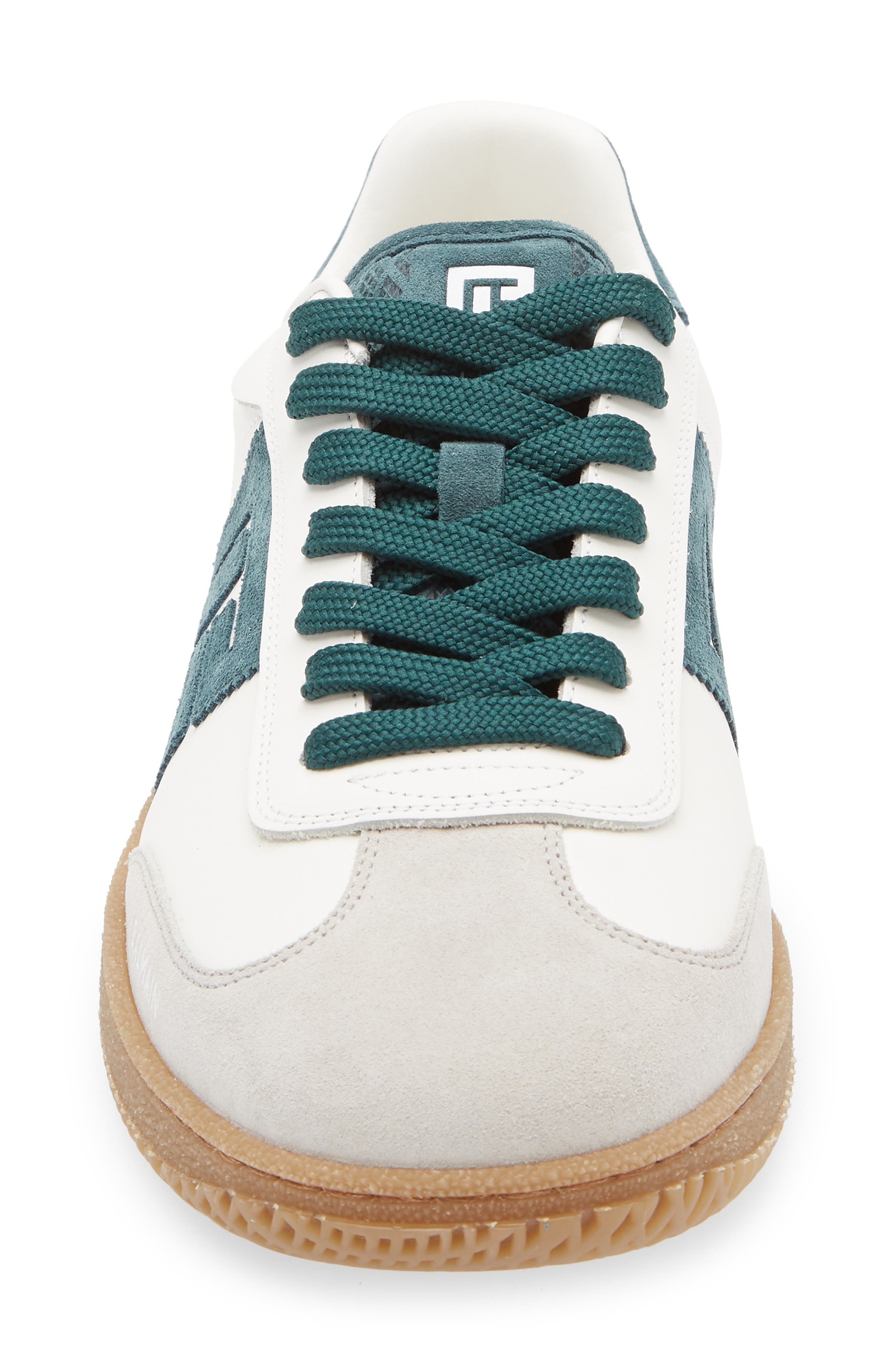 Balmain Swan Low Top Sneaker in Emerald/White at Nordstrom - 4