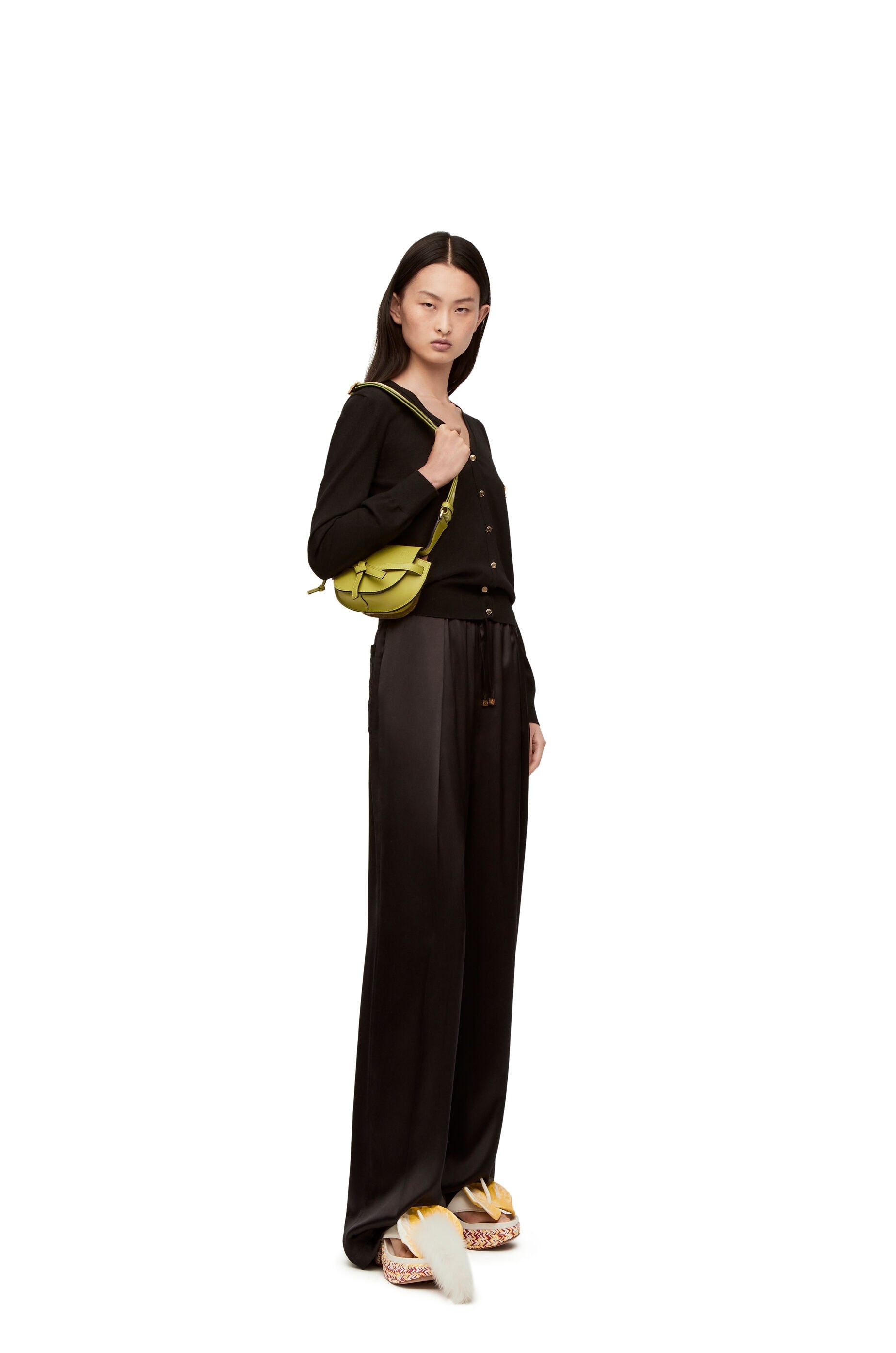 Mini Gate Dual bag in soft calfskin and jacquard - 2
