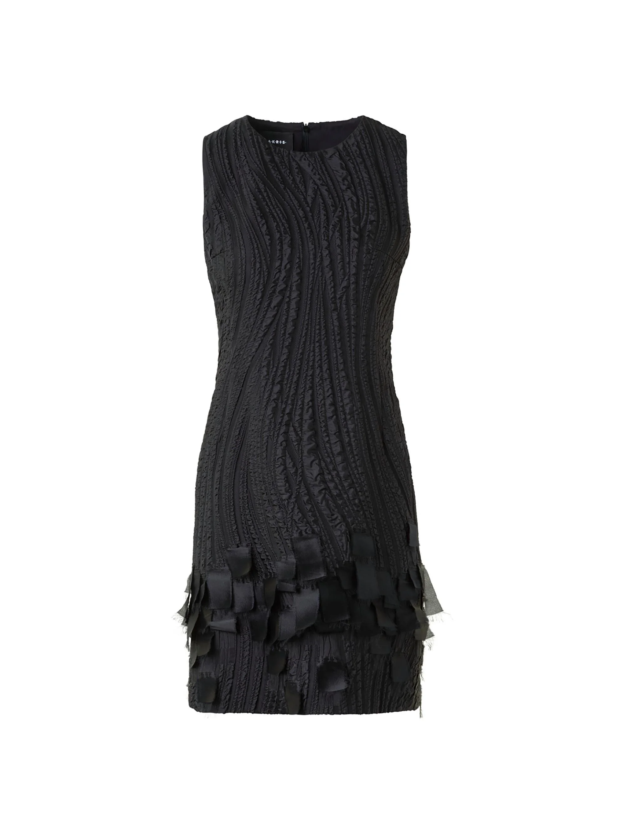 Women's Textured Silk-Blend Sheath Dress - Black - 1