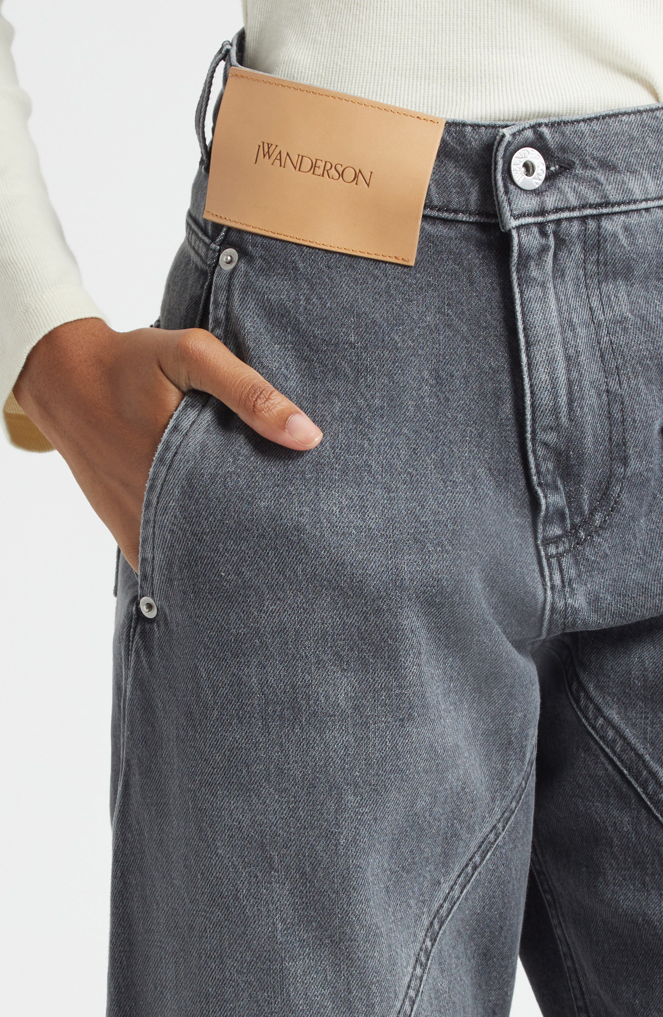 JW Anderson Twisted Workwear Jeans in Grey at Nordstrom - 5
