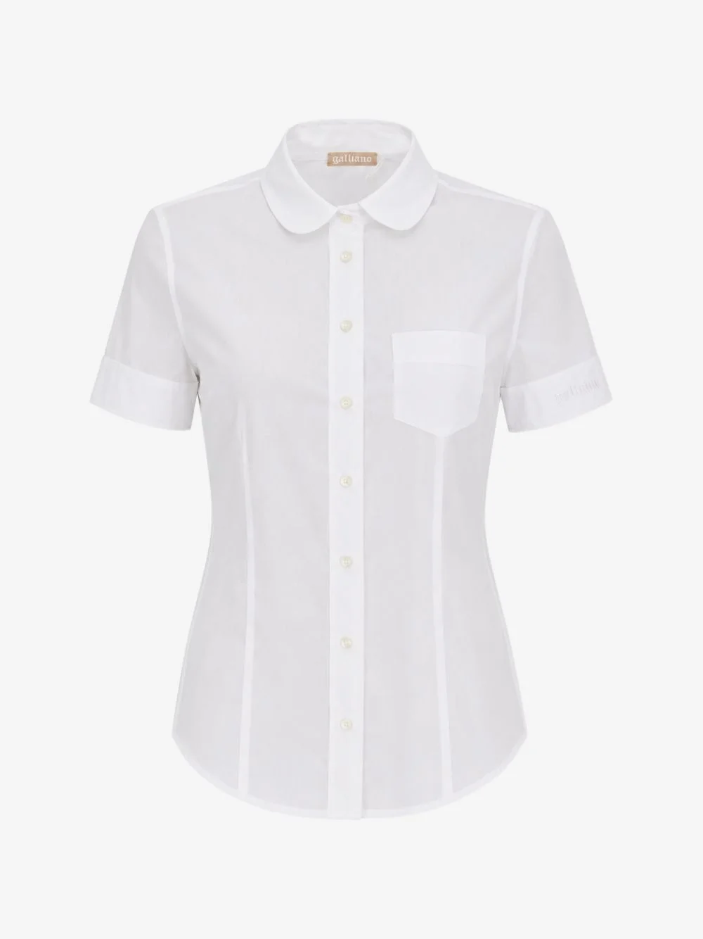 peter-pan collar short-sleeved shirt - 1