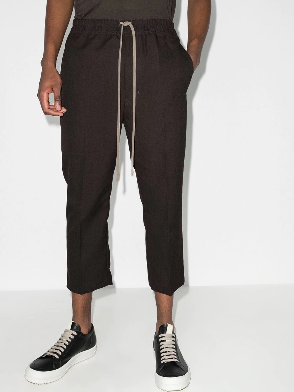 cropped drawstring trousers - 2