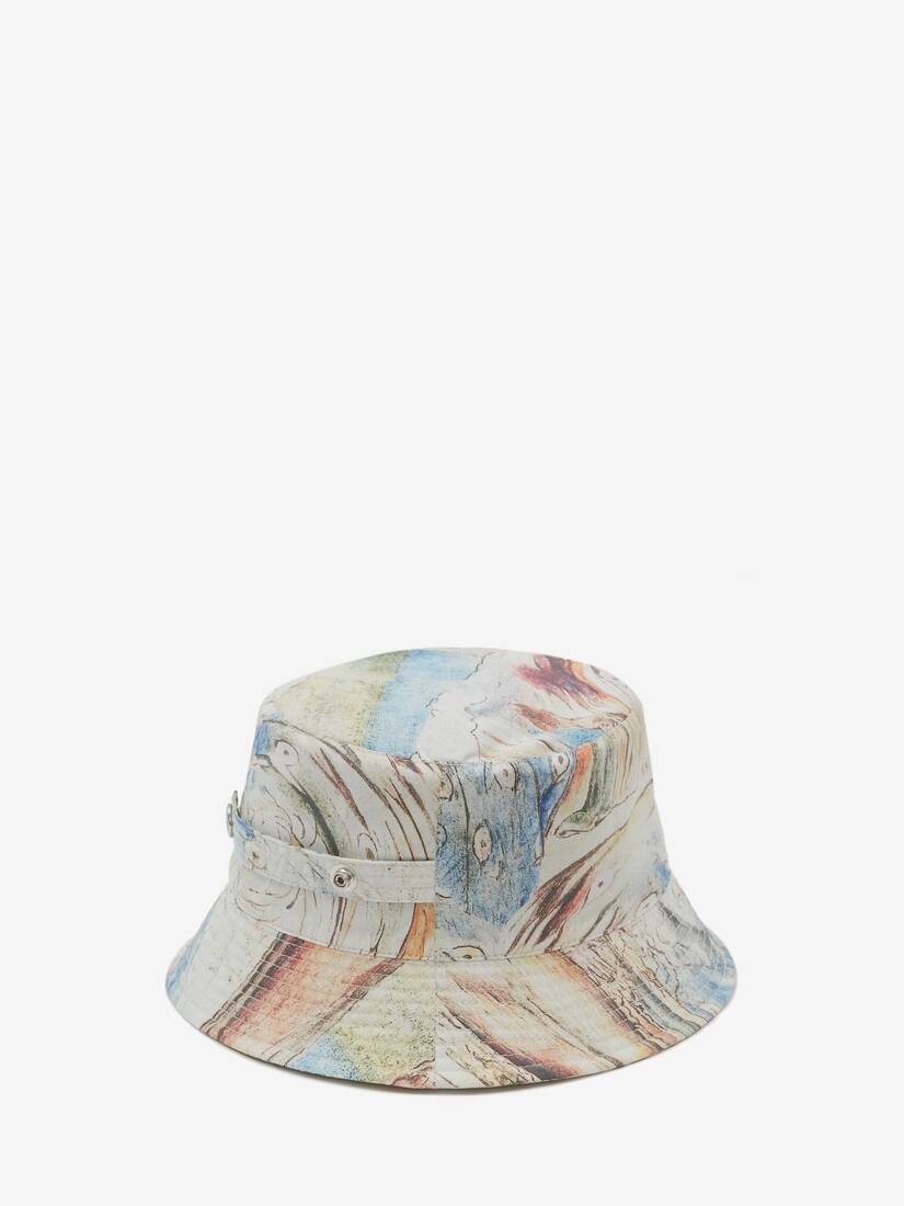 Blake Illustration Dante Bucket Hat in Ivory/sky Blue - 3