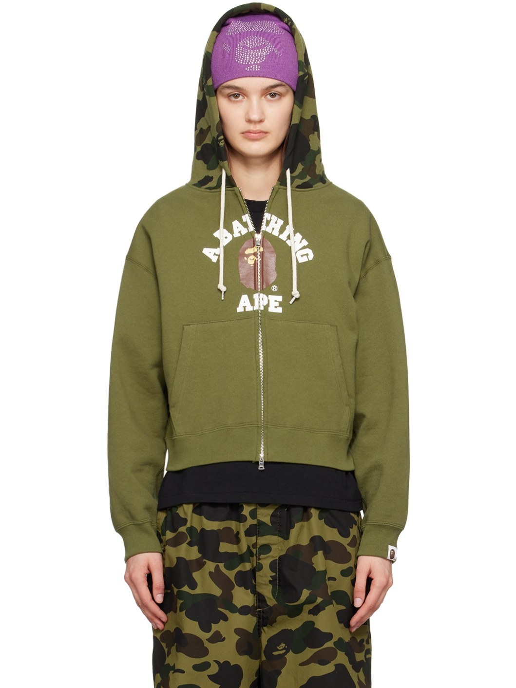 Khaki 1st Camo College Hoodie - 1