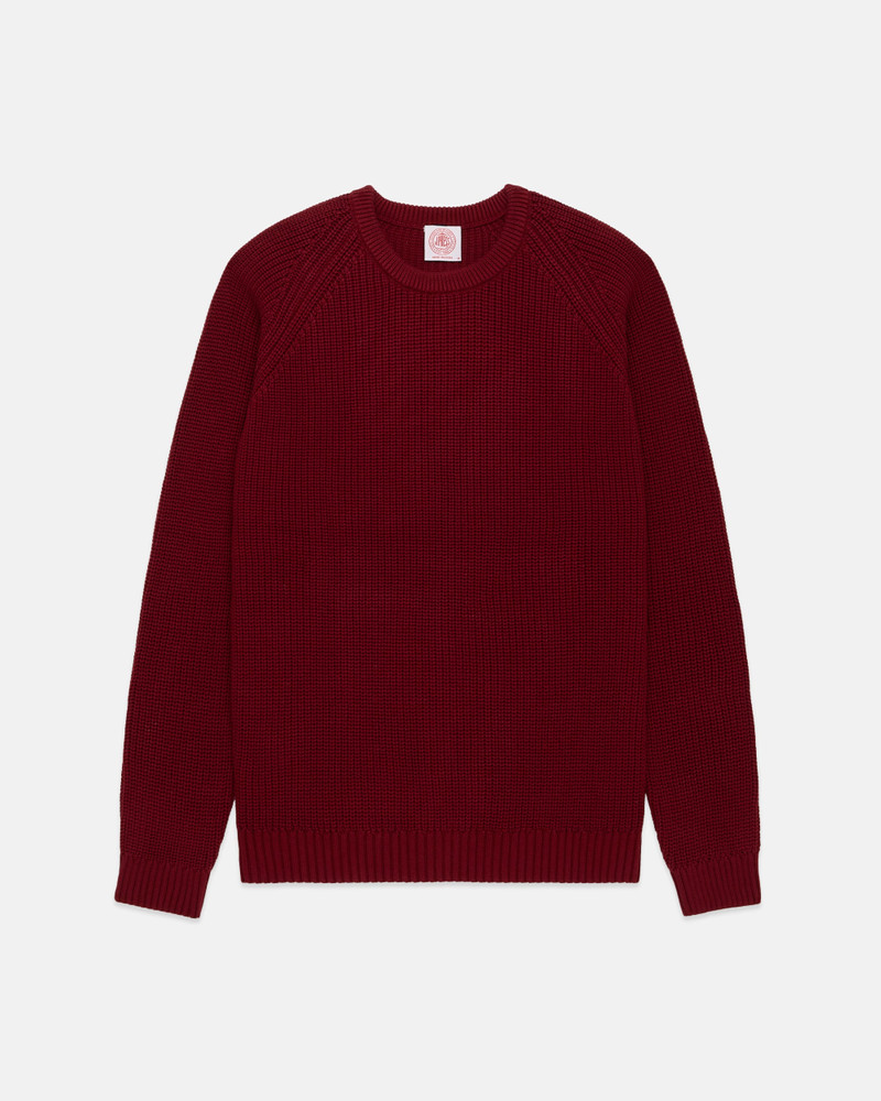 J. PRESS RED SHAKER KNIT COTTON CREW NECK SWEATER - TRIM FIT outlook