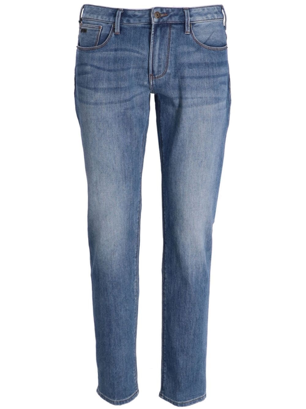 washed straight-leg jeans - 1