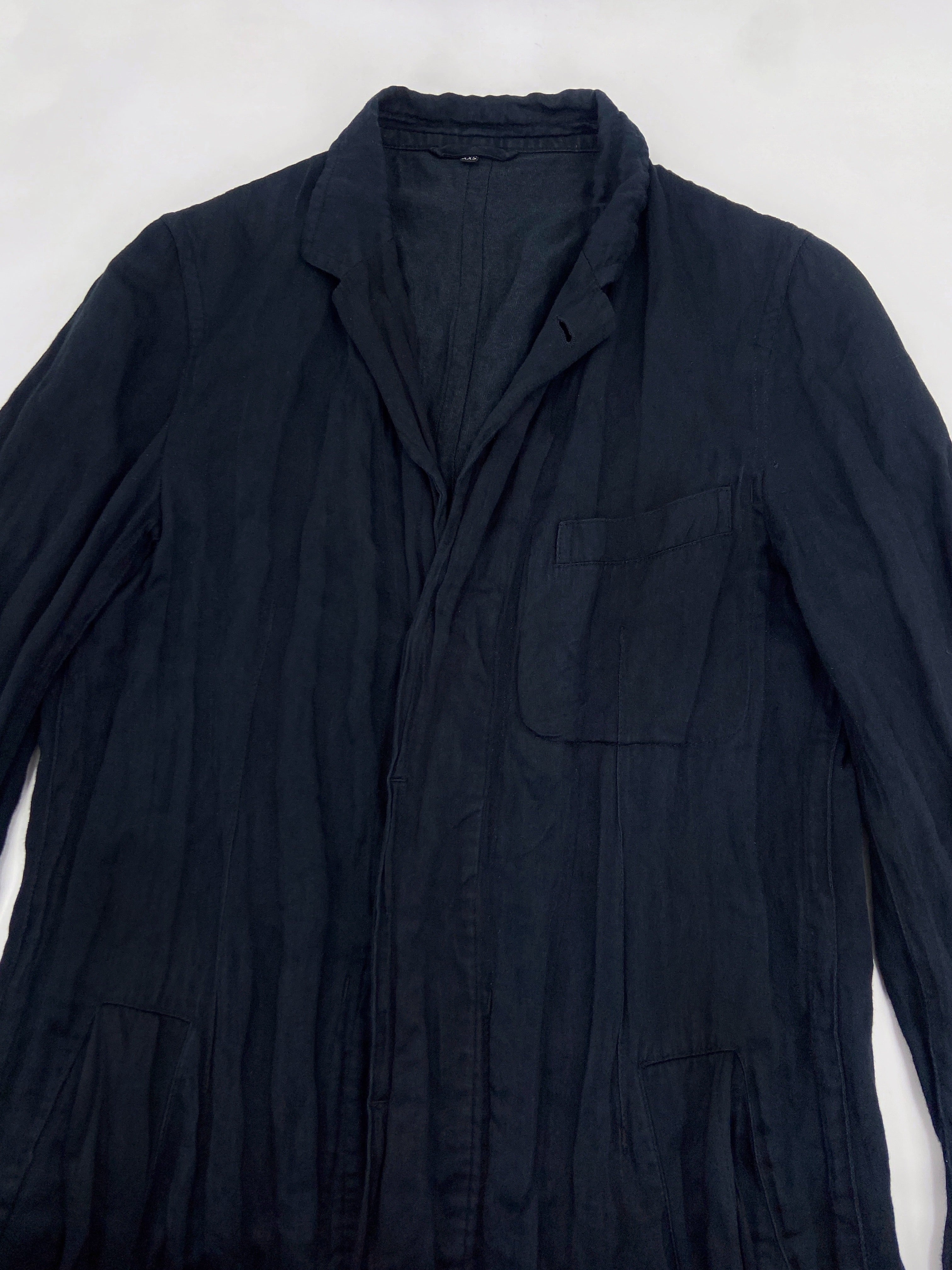 Ann Demeulemeester Spring 2006 Men’s Navy Wrinkled Coat XXS - 6