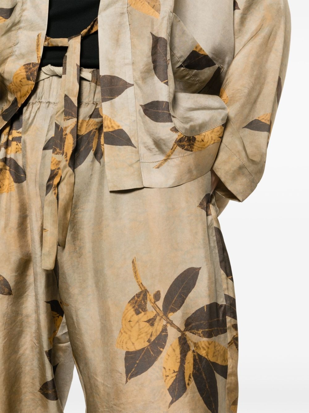 branches-printed tapered trousers - 5