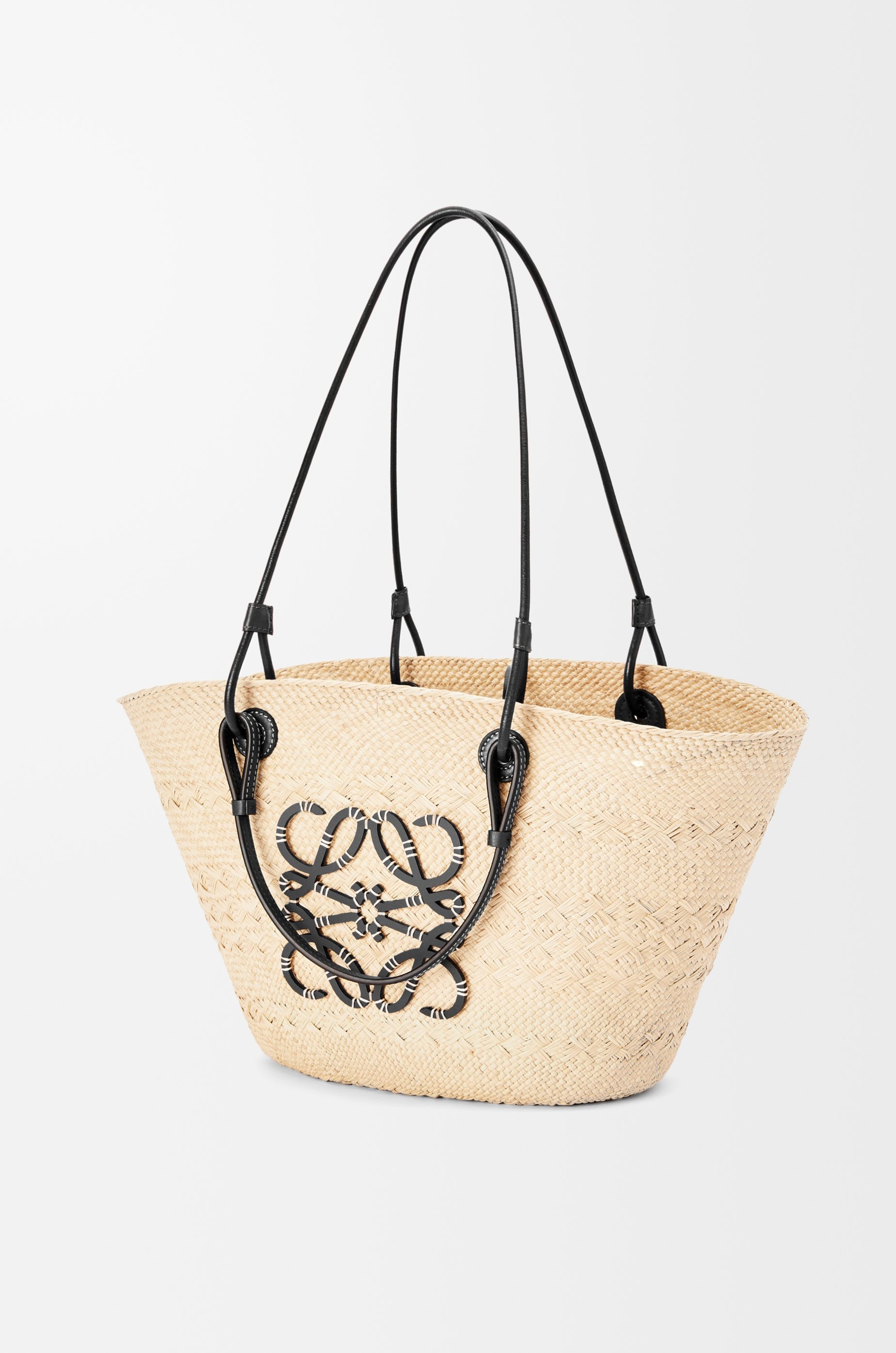 Anagram Basket bag in iraca palm and calfskin - 3