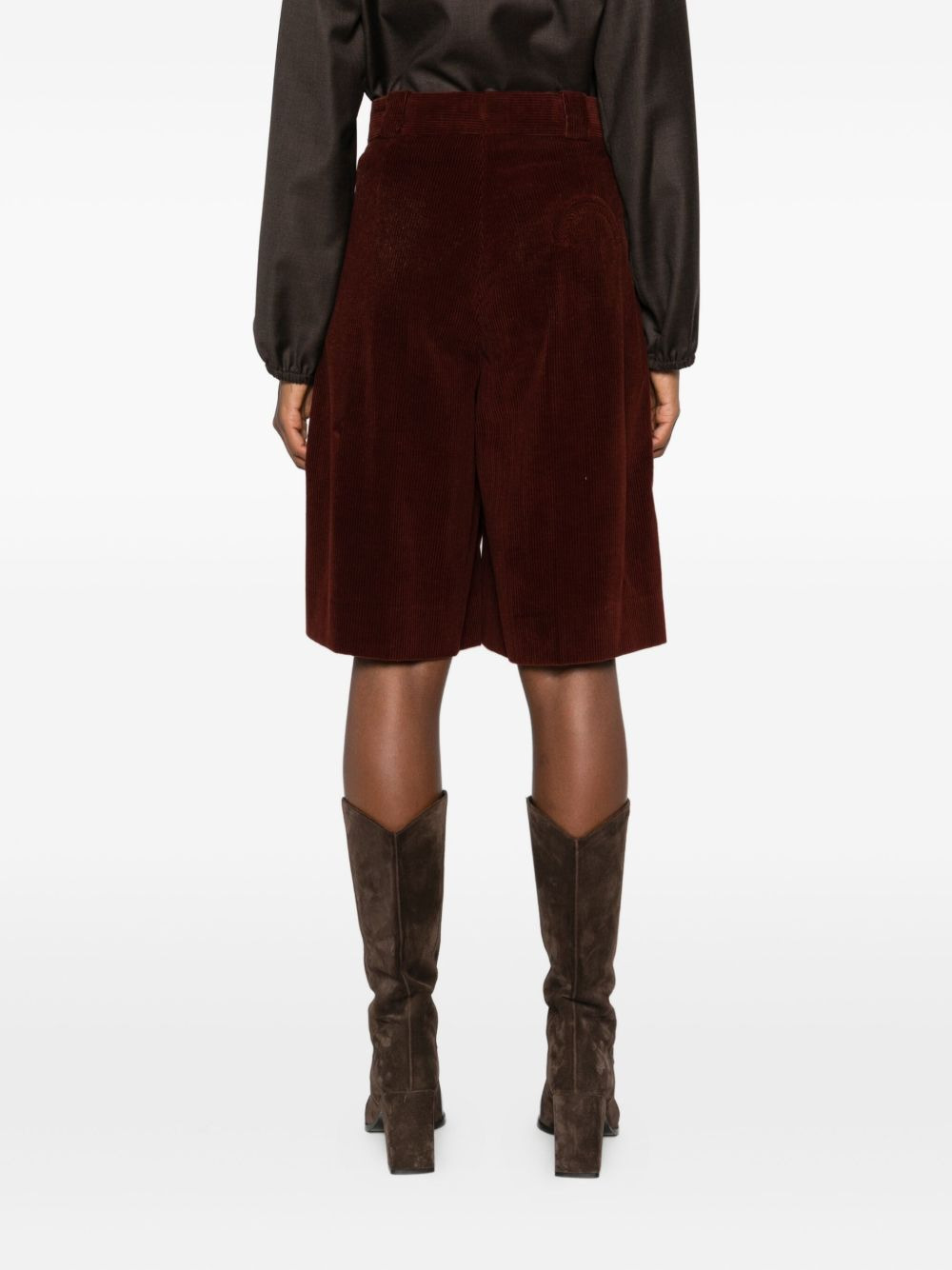 pleated corduroy shorts - 4