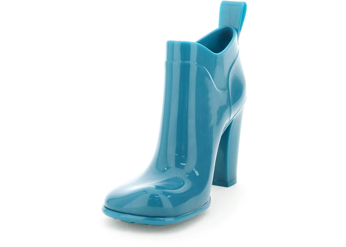 Bottega Veneta Shine Rubber Ankle Boots Blue - 2