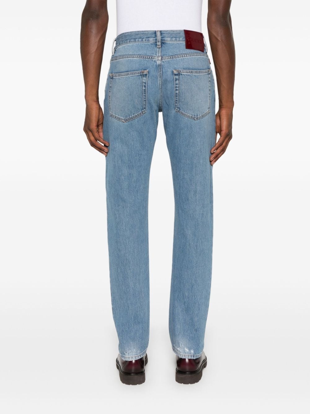 Web-stripe tapered jeans - 4