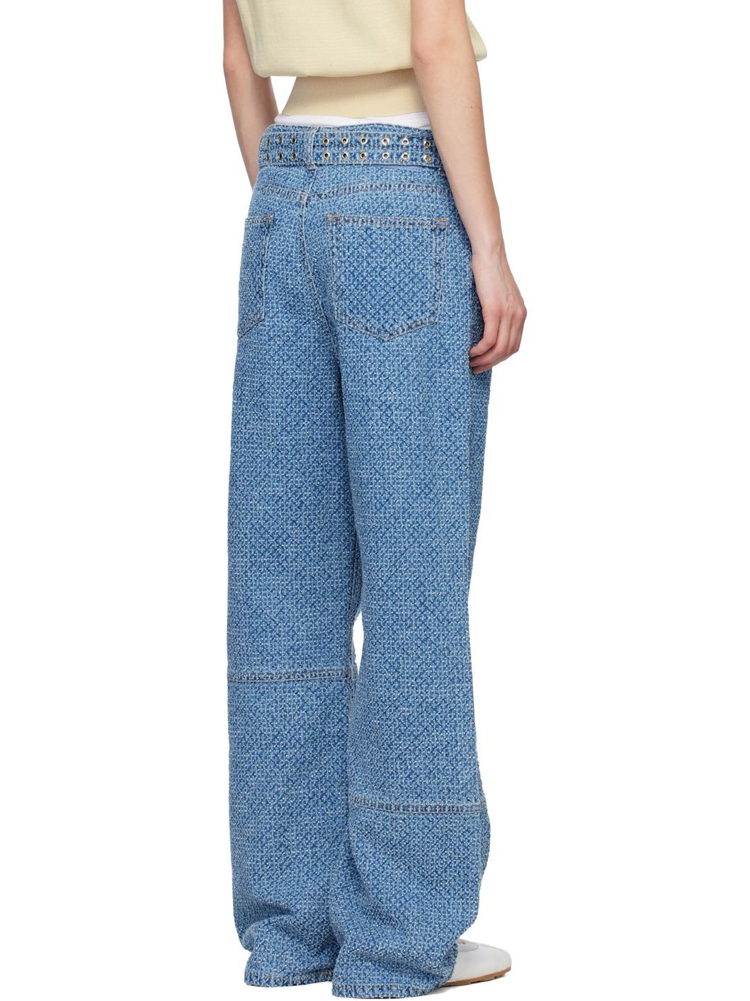 Blue Fluffy Izey Belt Jeans - 3