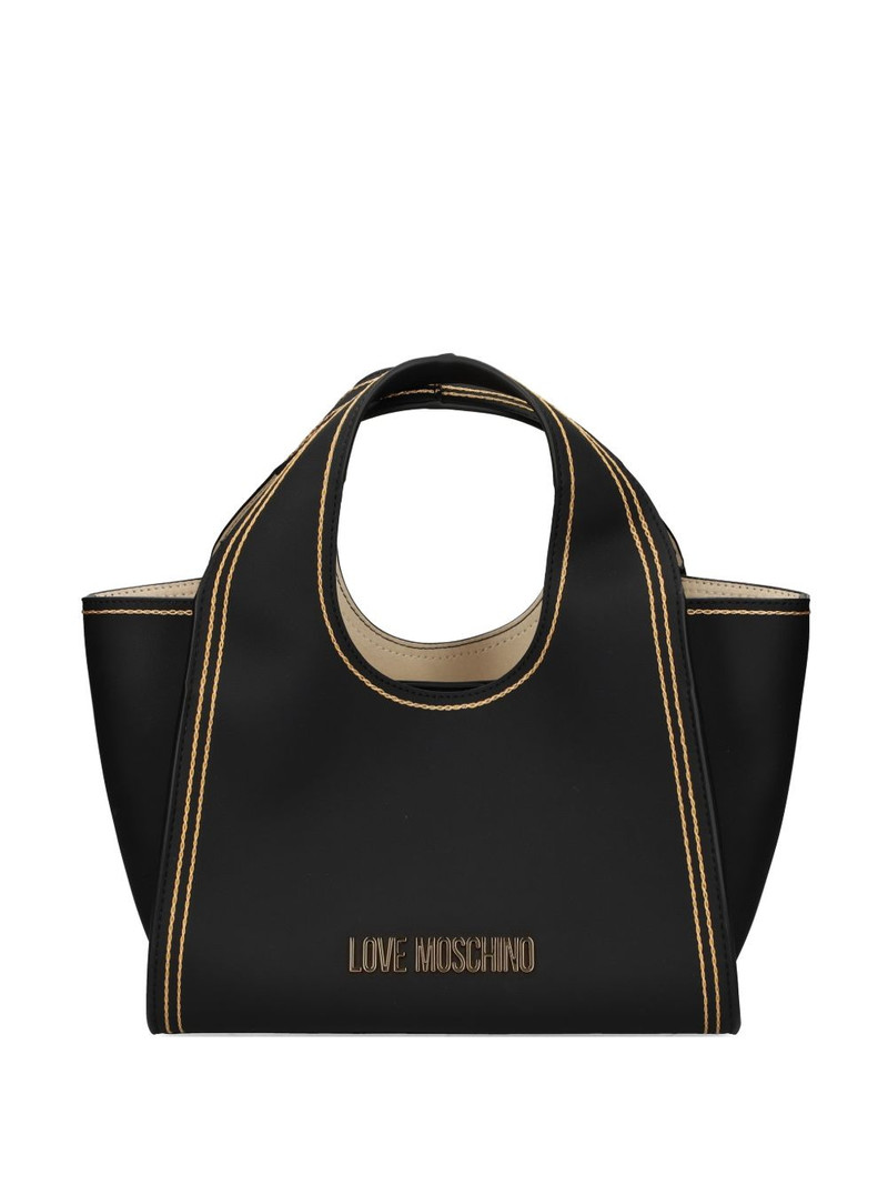 logo-plaque stitched tote bag 1