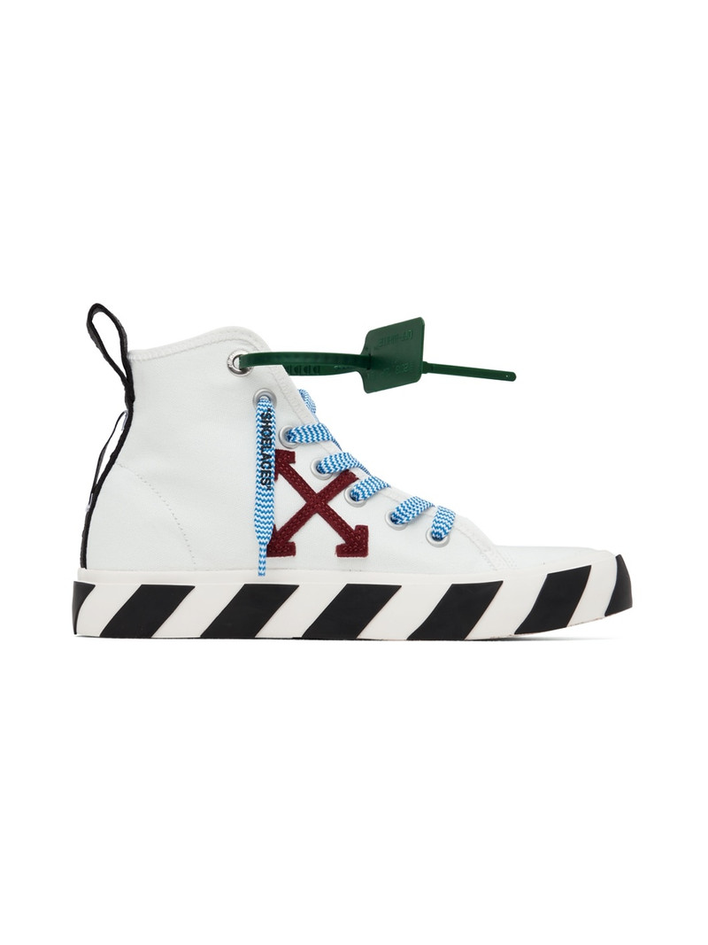 White Mid Vulcanized High Sneakers - 1