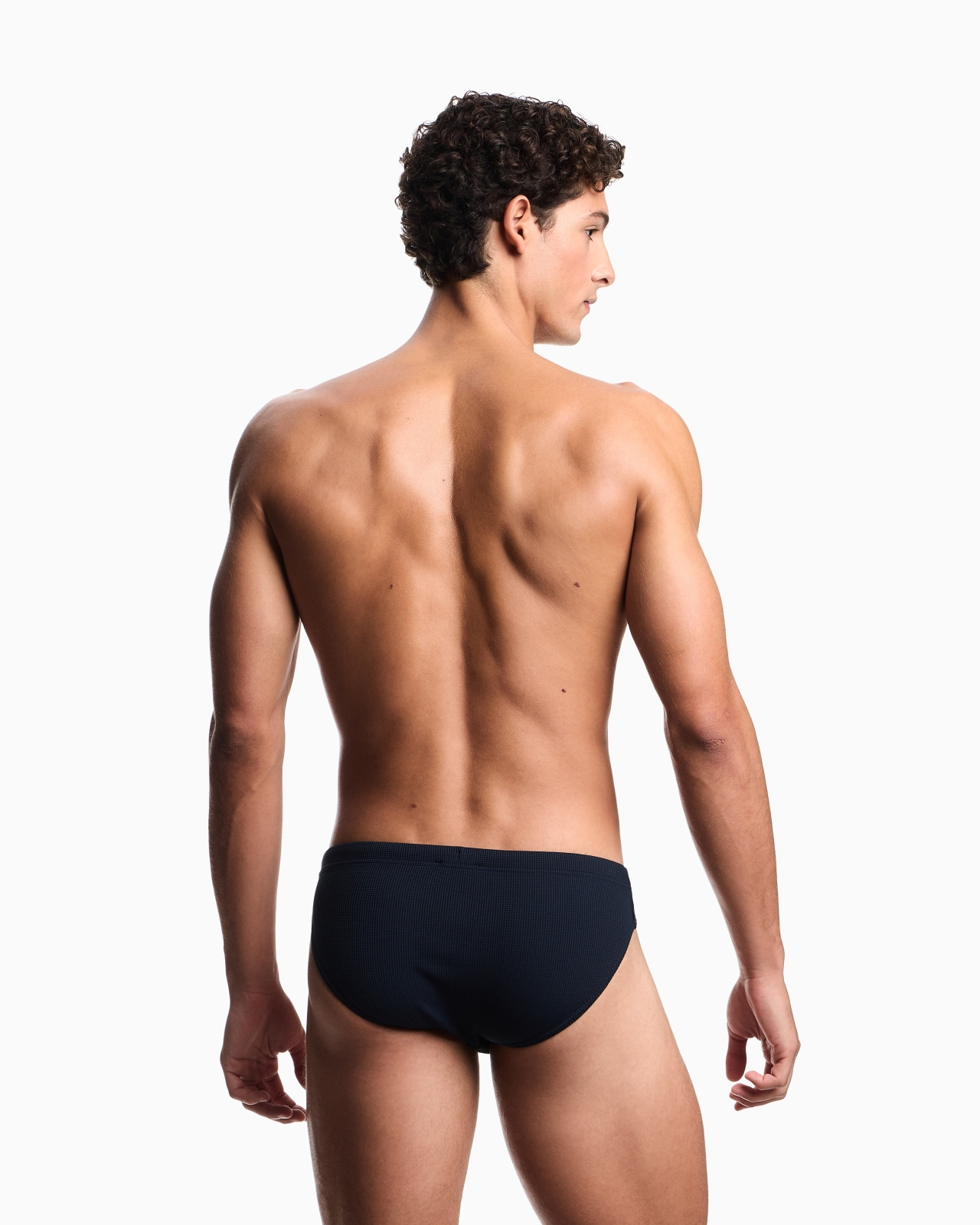 SATIN LABEL PIQUÉ LOW-RISE SWIM BRIEFS - 3